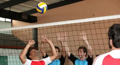 Das Bild zeigt Männer die Volleyball spielen
